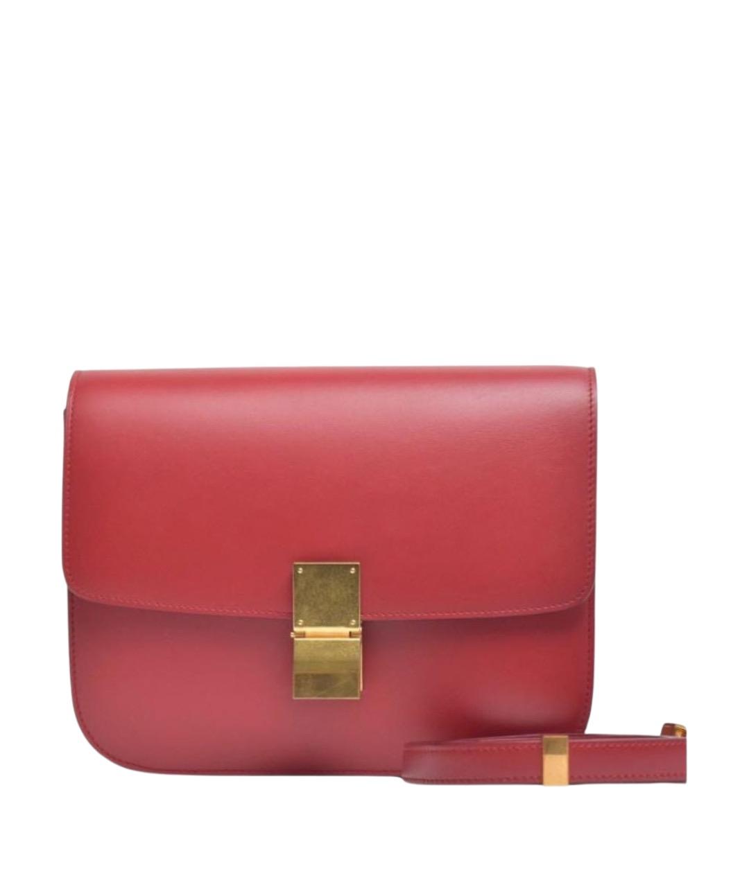 CELINE Красная кожаная сумка через плечо, фото 1
