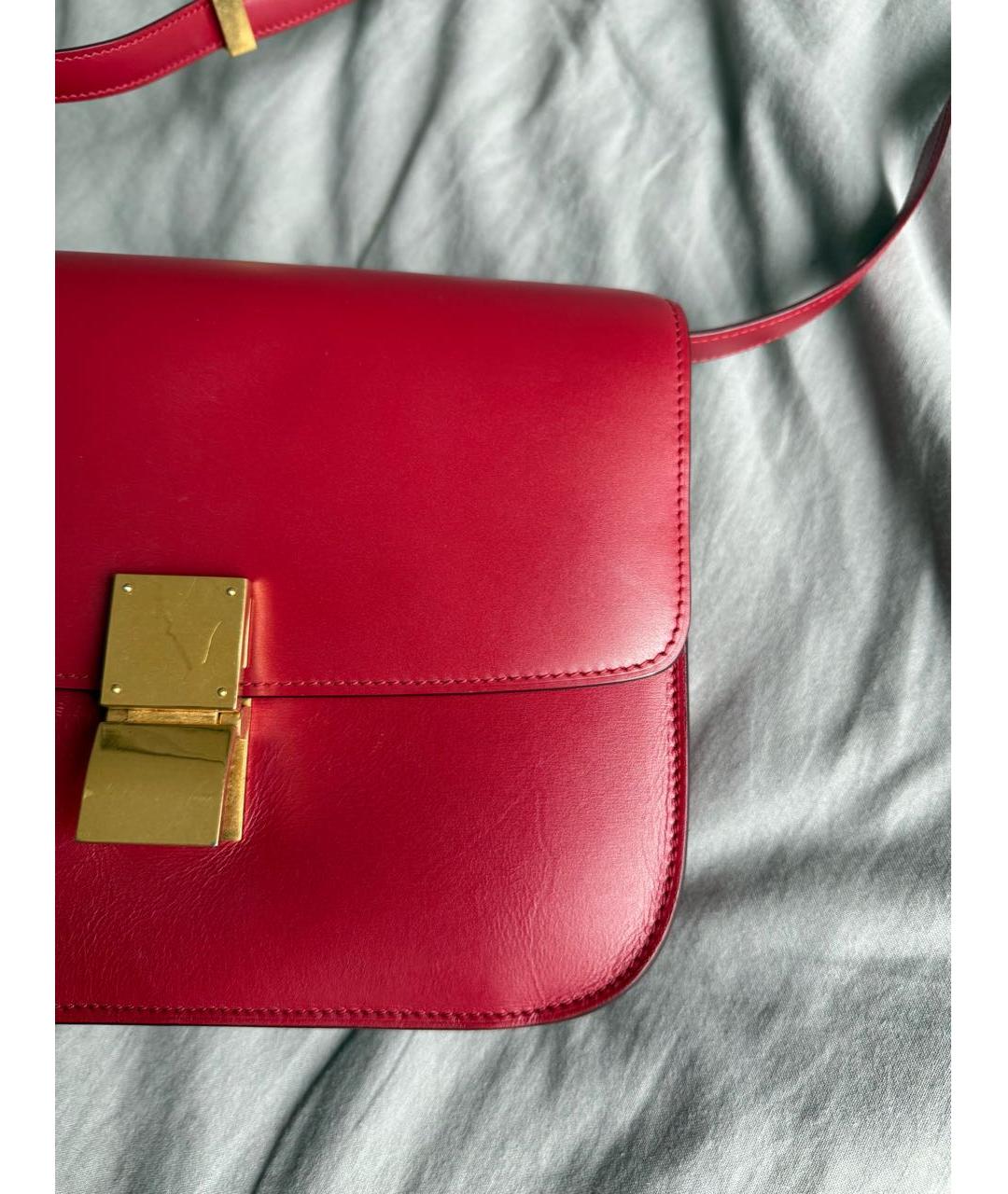 CELINE Красная кожаная сумка через плечо, фото 4