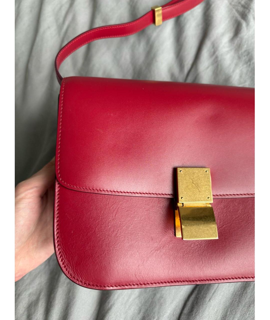 CELINE Красная кожаная сумка через плечо, фото 5