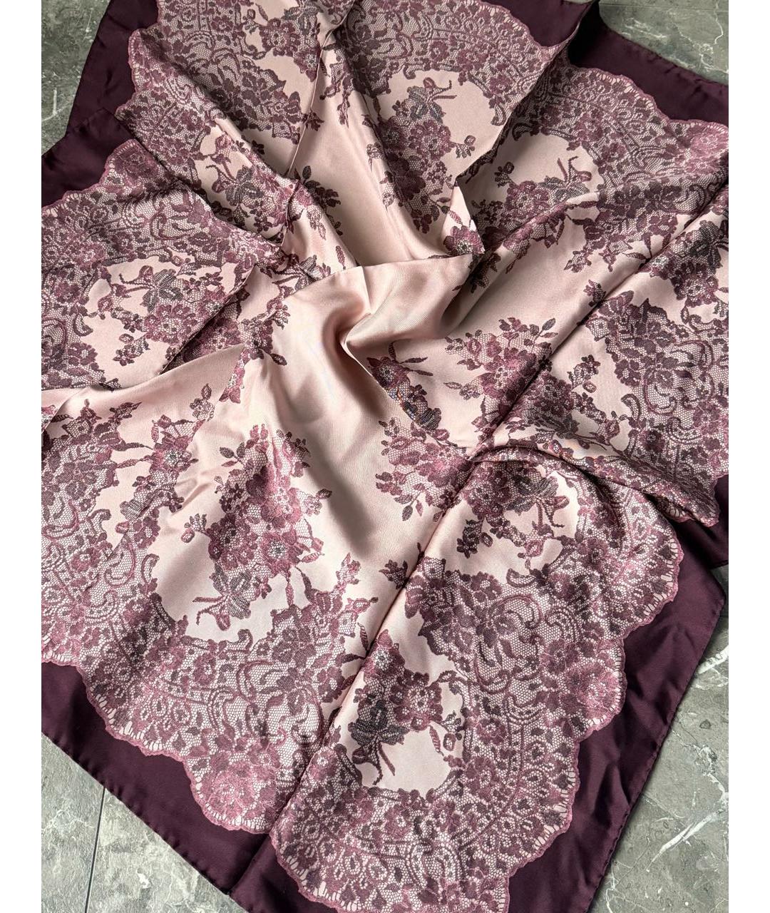 POLLINI Бордовый шелковый платок, фото 4