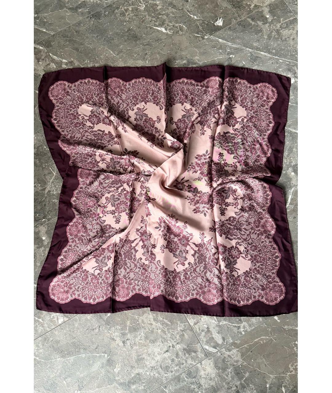 POLLINI Бордовый шелковый платок, фото 2