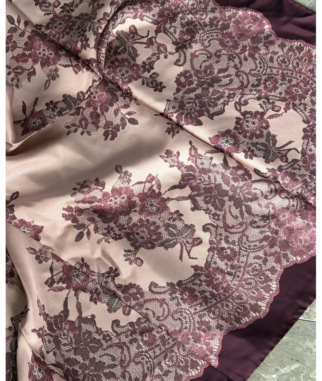 POLLINI Бордовый шелковый платок, фото 5