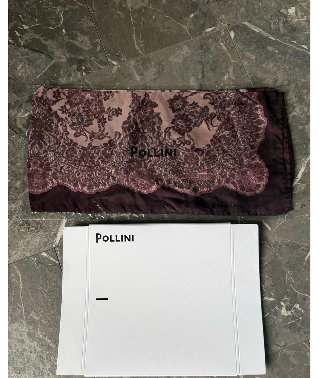 POLLINI Бордовый шелковый платок, фото 6