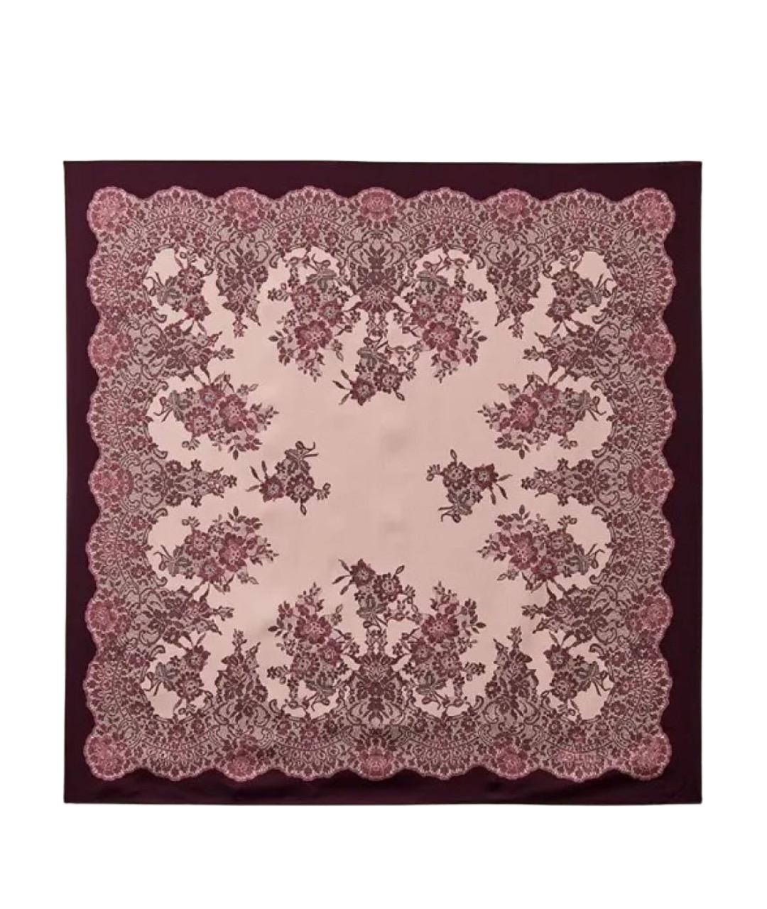 POLLINI Бордовый шелковый платок, фото 1