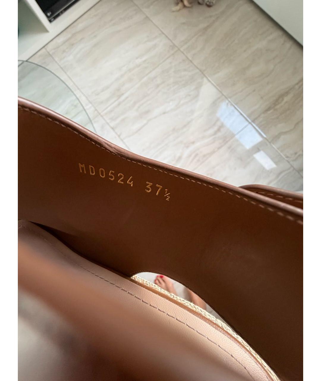 CHRISTIAN DIOR Коричневые кожаные босоножки, фото 5