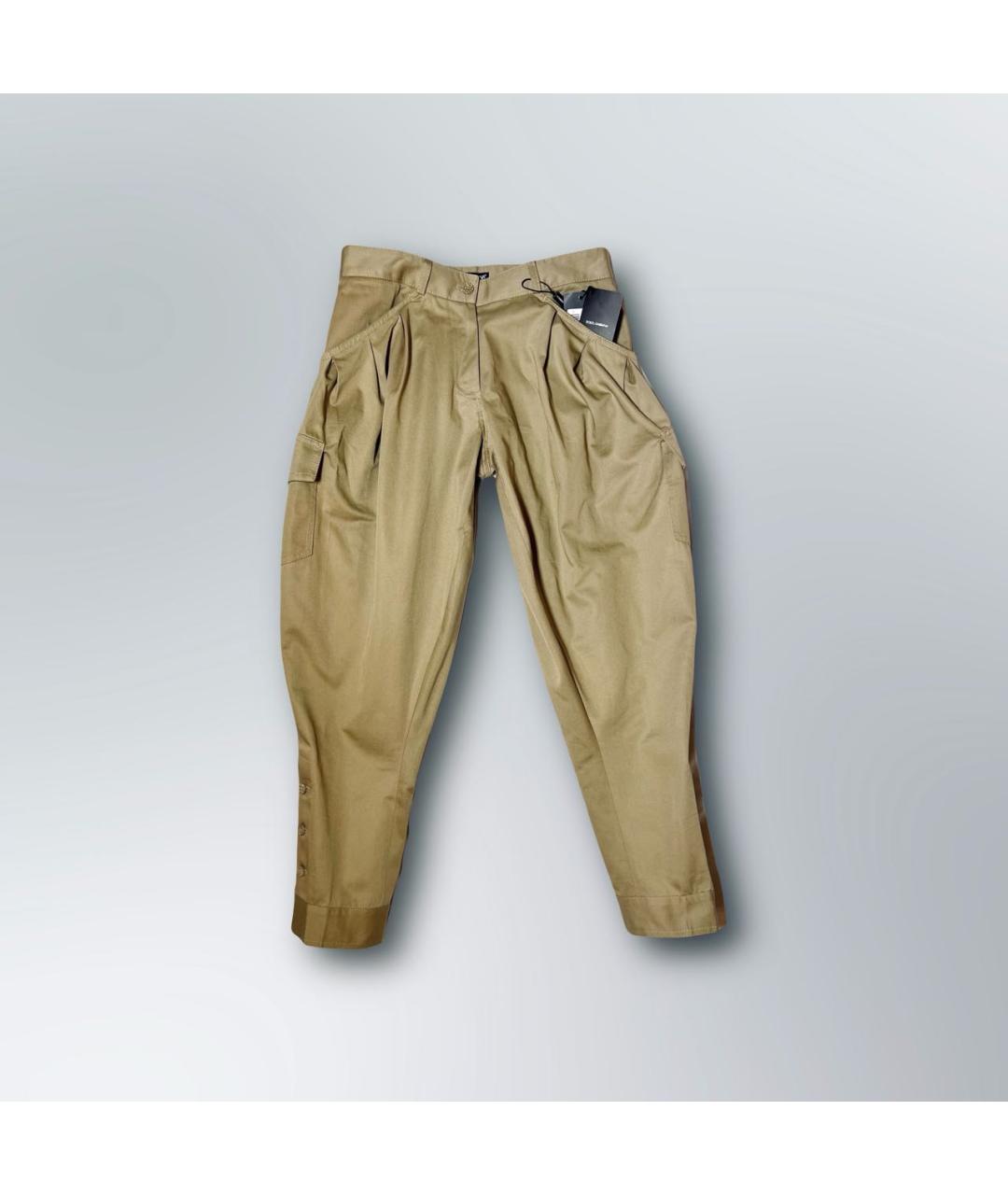 DOLCE&GABBANA Бежевые хлопковые бриджи, фото 8