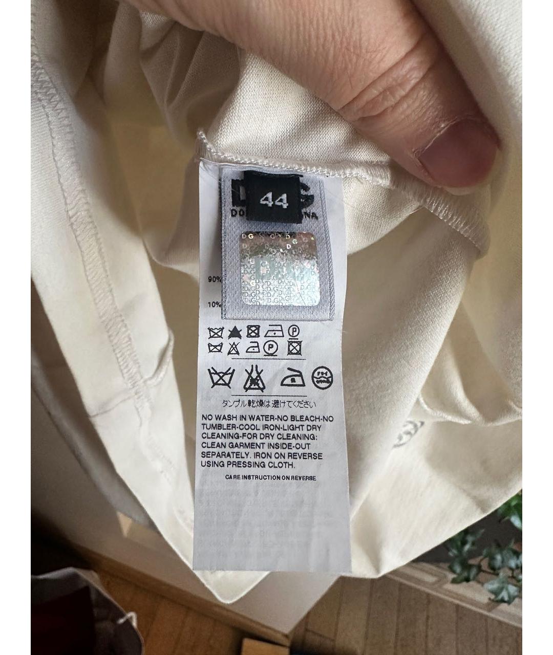 DOLCE&GABBANA Белая хлопковая майка, фото 3