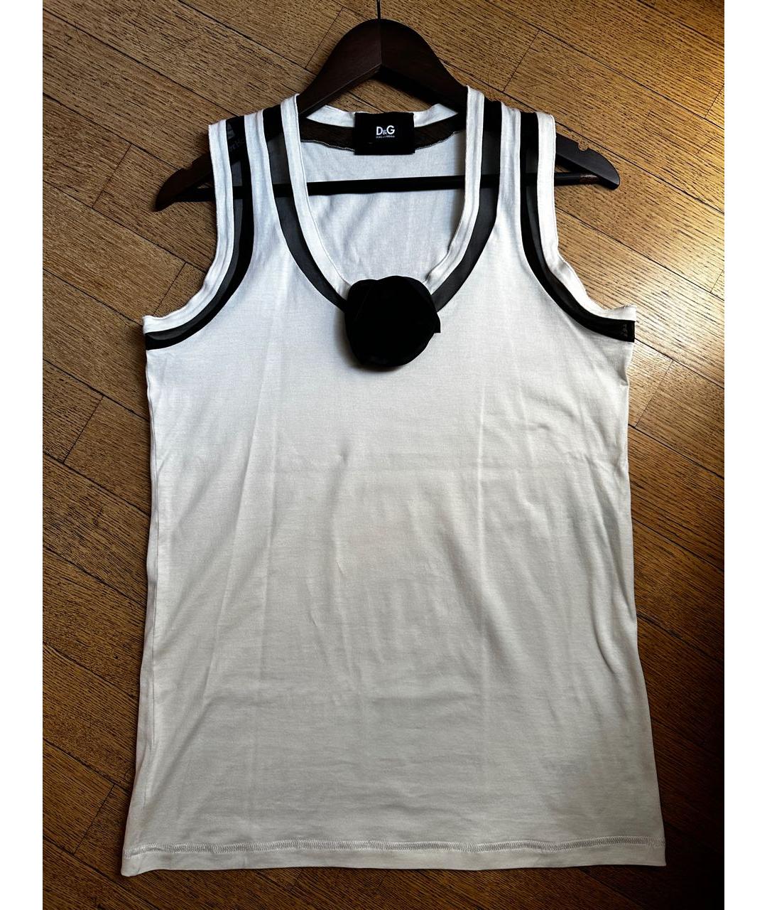 DOLCE&GABBANA Белая хлопковая майка, фото 6