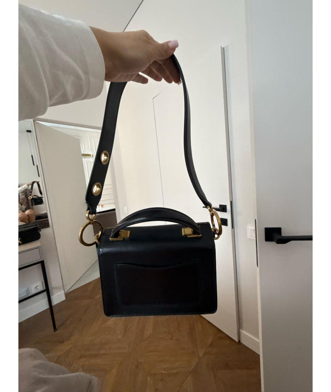 MARC JACOBS Черная кожаная сумка с короткими ручками, фото 4