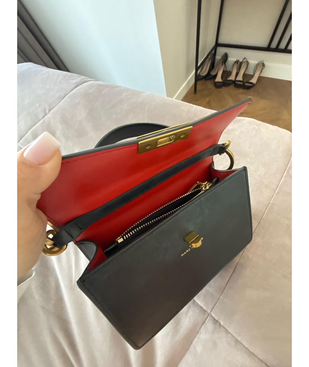 MARC JACOBS Черная кожаная сумка с короткими ручками, фото 5