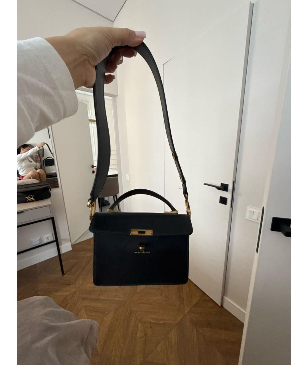 MARC JACOBS Черная кожаная сумка с короткими ручками, фото 2