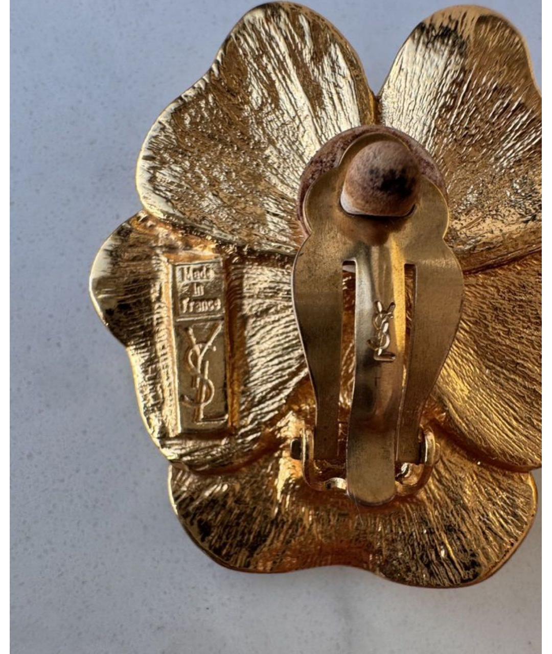 SAINT LAURENT Золотые металлические клипсы, фото 2