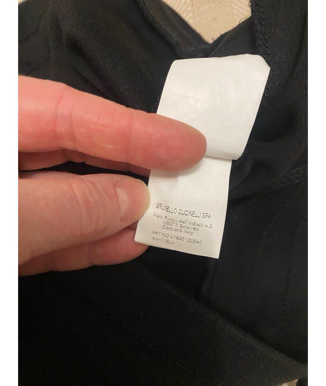 BRUNELLO CUCINELLI Черные хлопковые повседневные брюки, фото 7