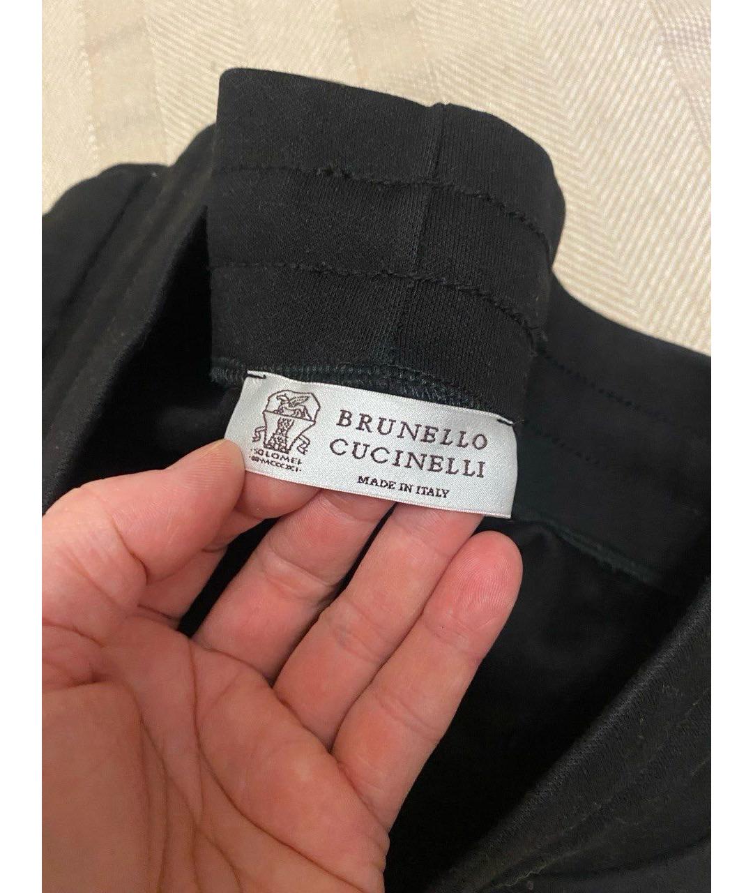 BRUNELLO CUCINELLI Черные хлопковые повседневные брюки, фото 8