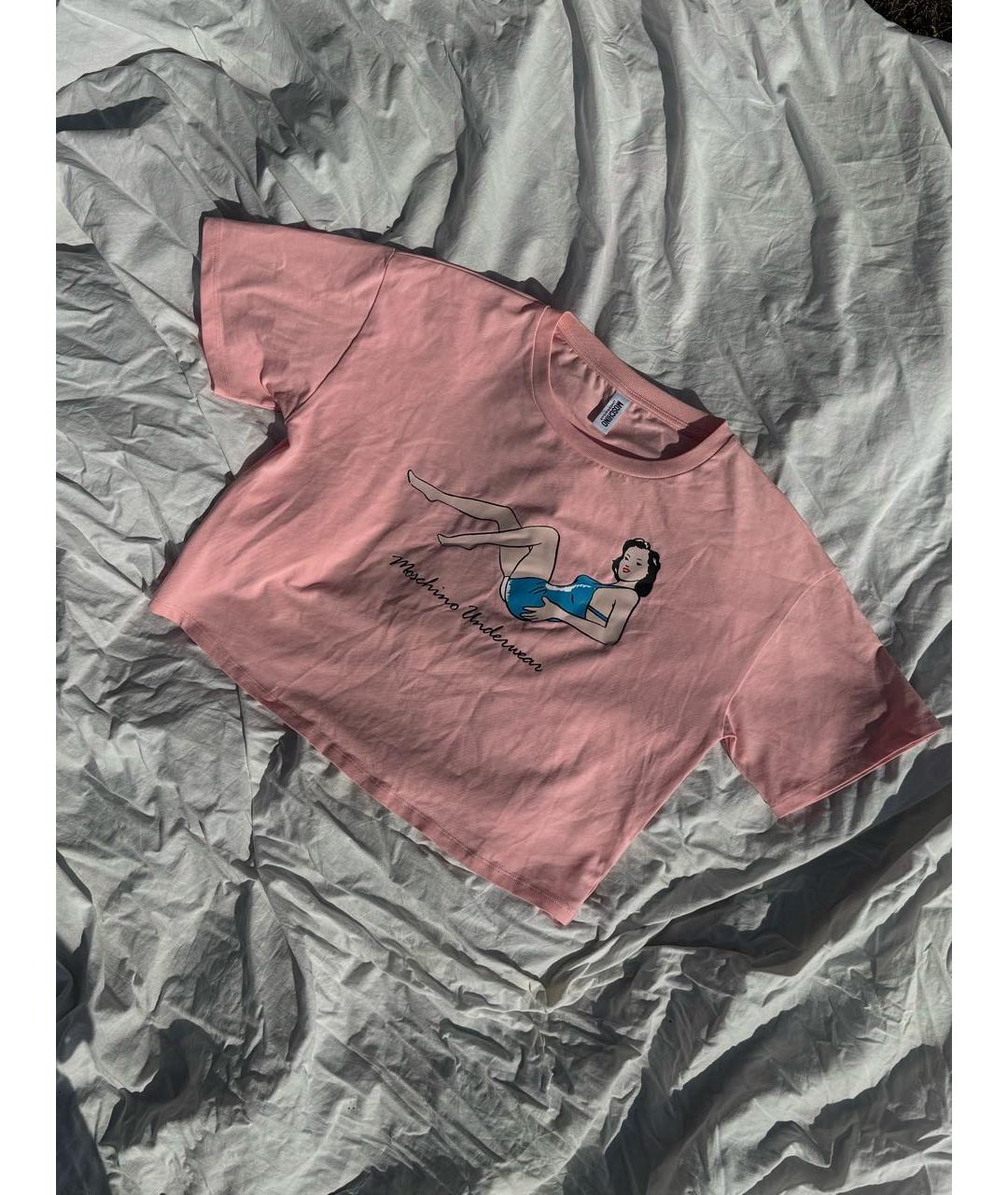 MOSCHINO Розовая хлопковая майка, фото 6