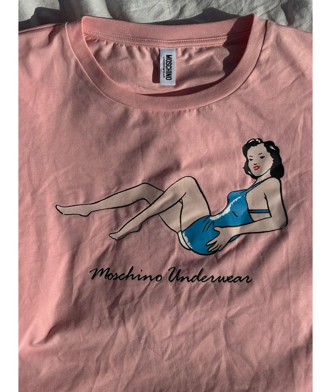 MOSCHINO Розовая хлопковая майка, фото 2