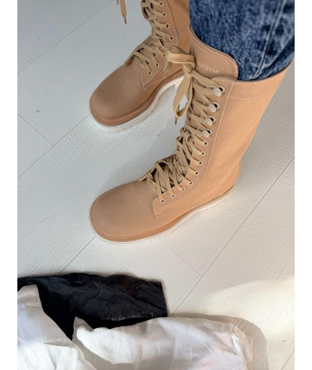 MAGDA BUTRYM Бежевые текстильные ботинки, фото 5