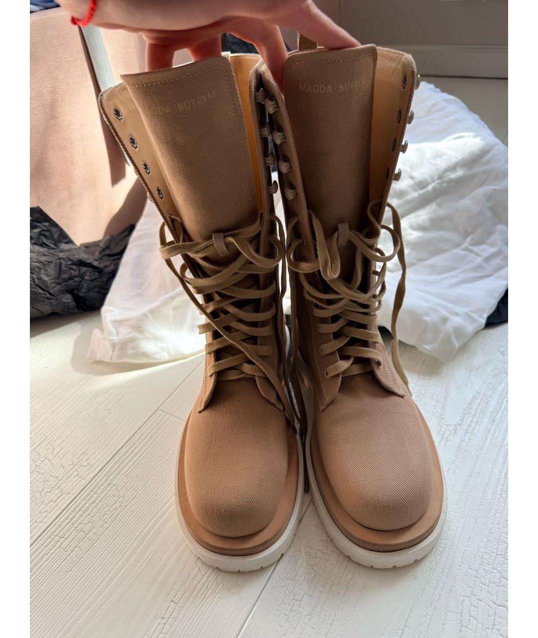 MAGDA BUTRYM Бежевые текстильные ботинки, фото 2