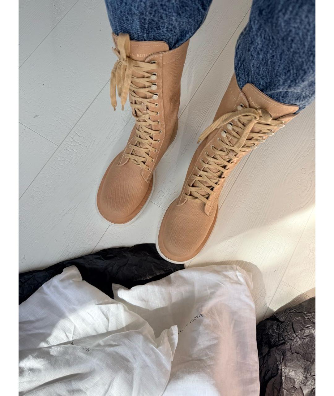 MAGDA BUTRYM Бежевые текстильные ботинки, фото 4