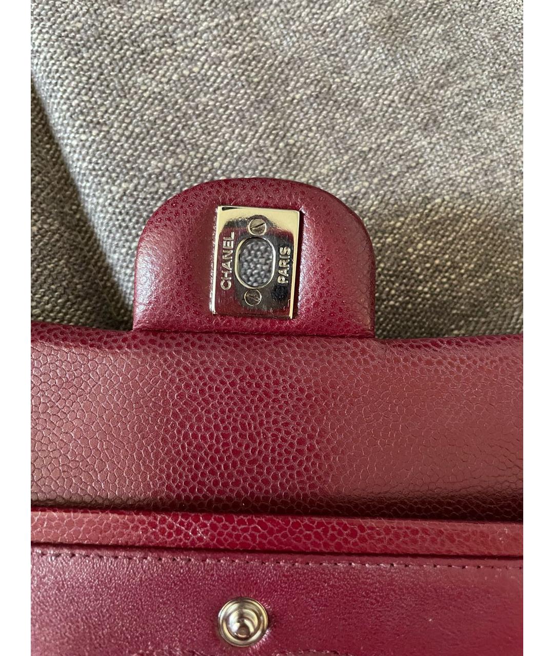 CHANEL Бордовая кожаная сумка через плечо, фото 8