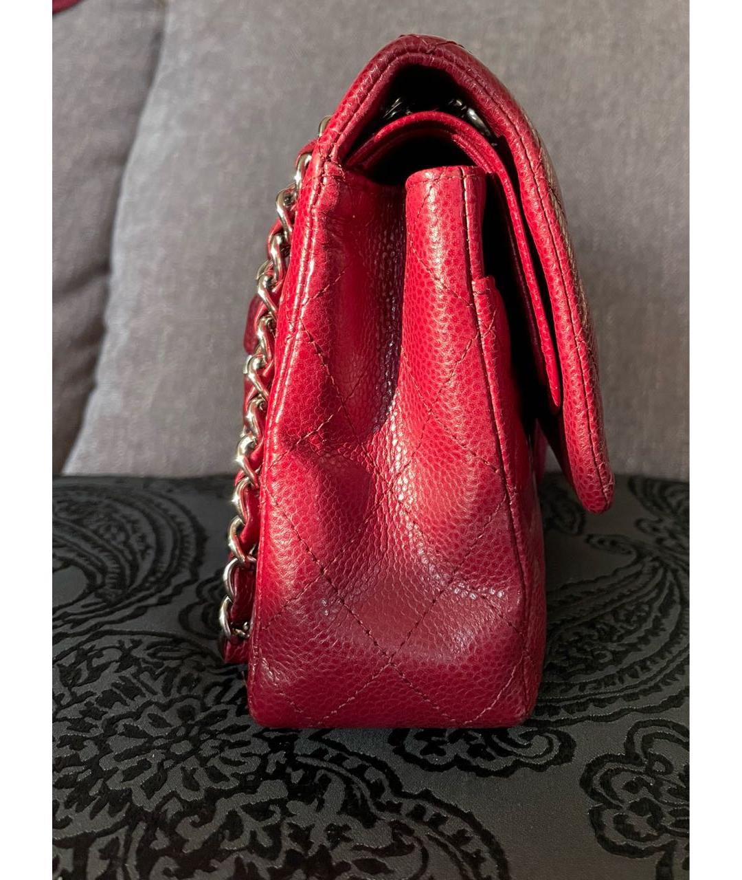 CHANEL Бордовая кожаная сумка через плечо, фото 2