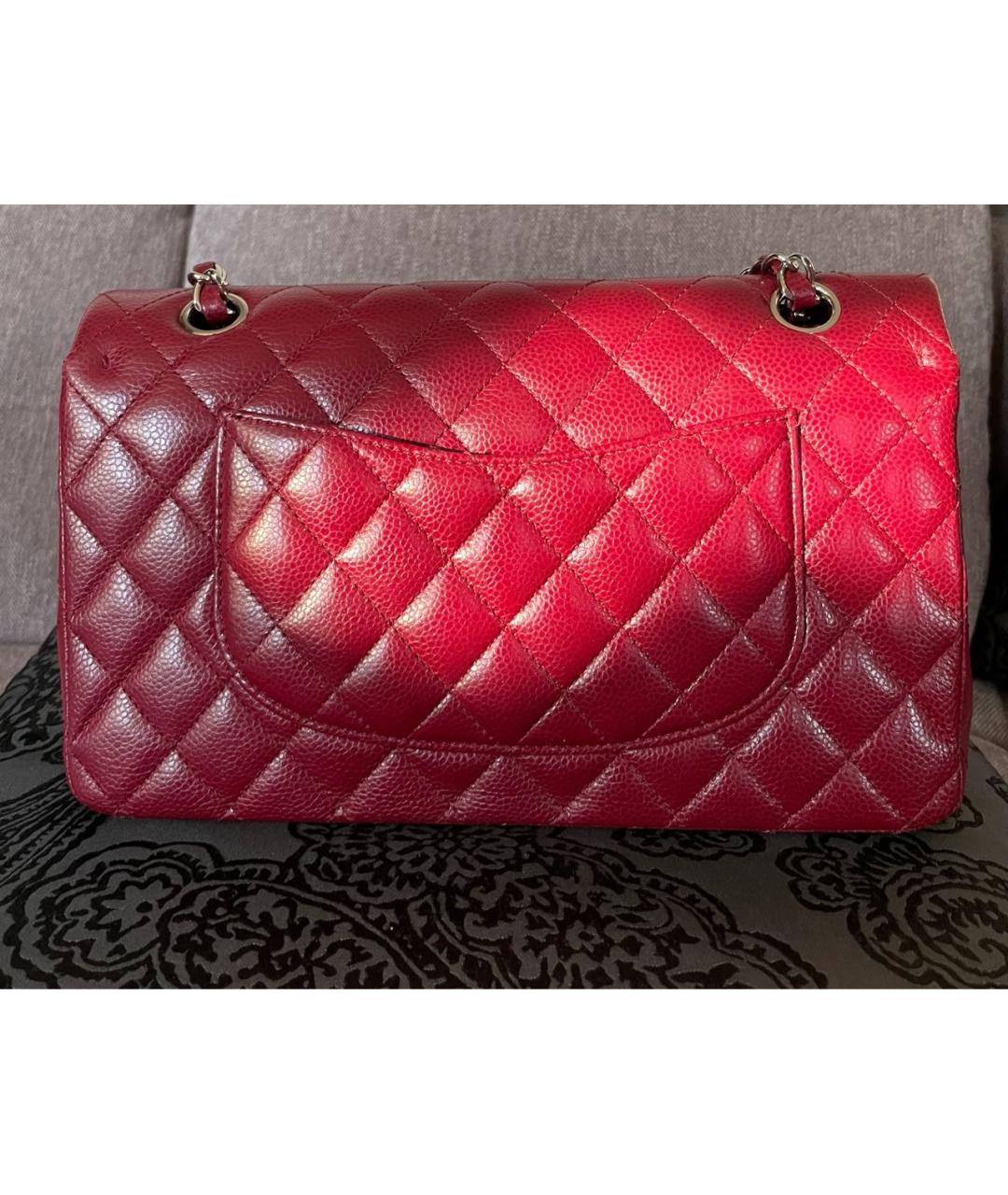 CHANEL Бордовая кожаная сумка через плечо, фото 3