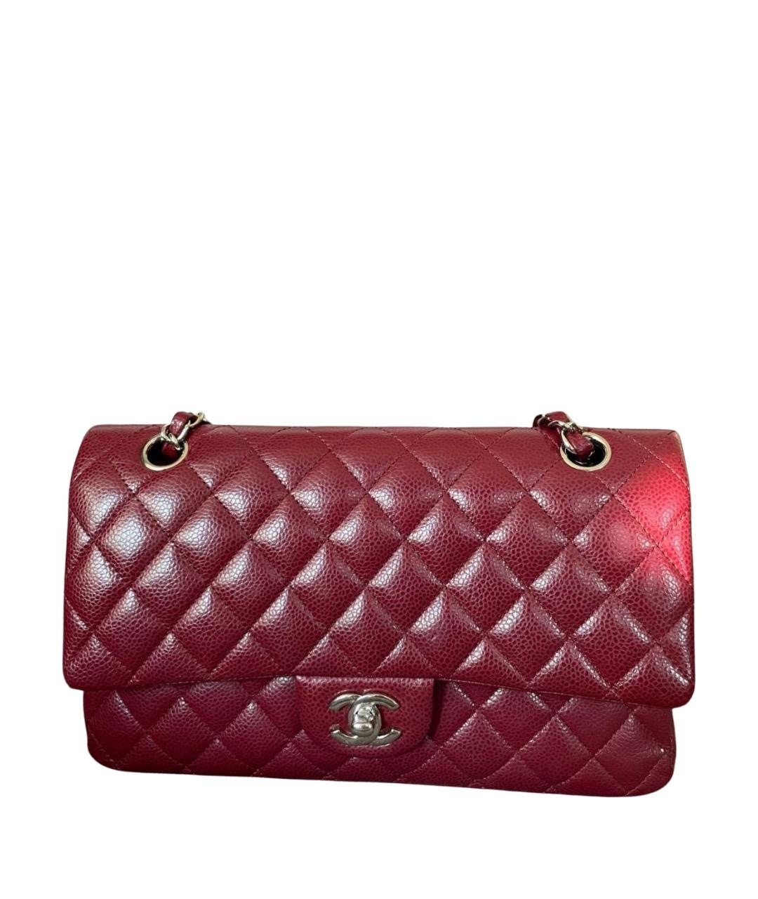 CHANEL Бордовая кожаная сумка через плечо, фото 1