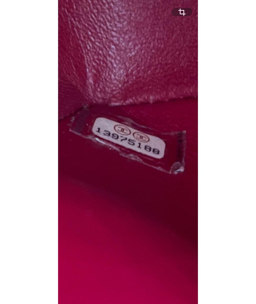 CHANEL Бордовая кожаная сумка через плечо, фото 5