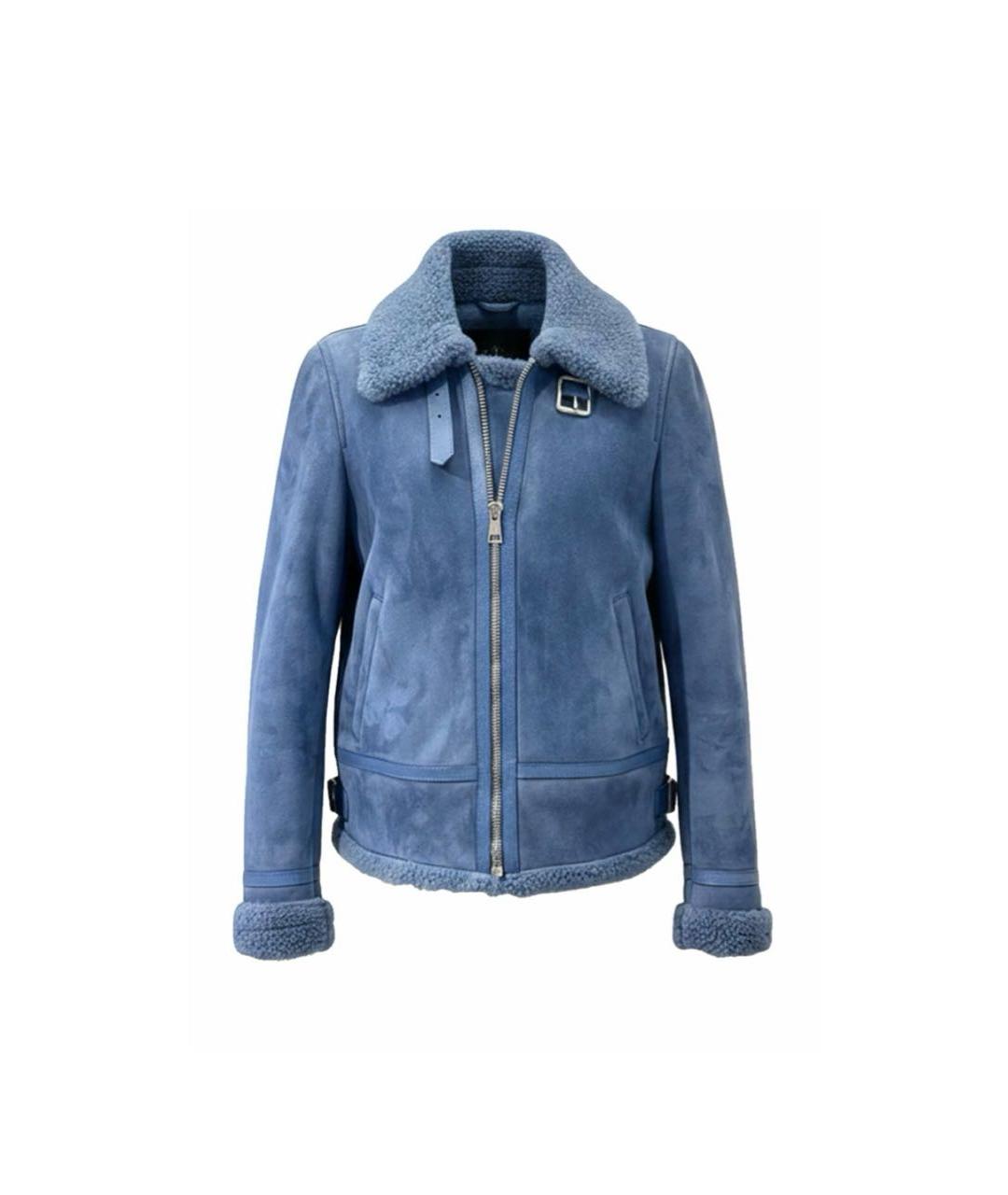 GUCCI Синяя кожаная дубленка, фото 4