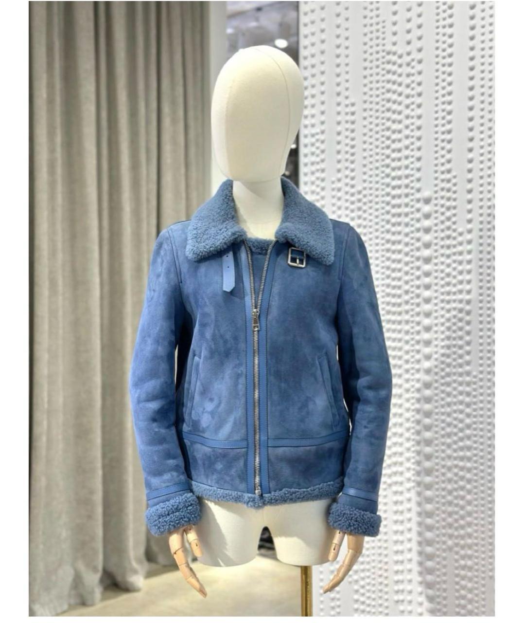 GUCCI Синяя кожаная дубленка, фото 3