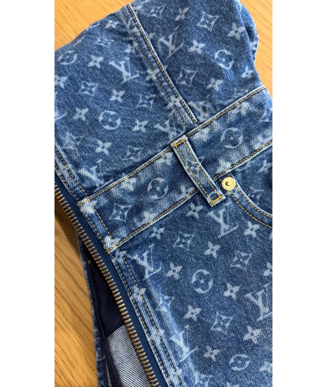 LOUIS VUITTON Синее хлопковое повседневное платье, фото 4