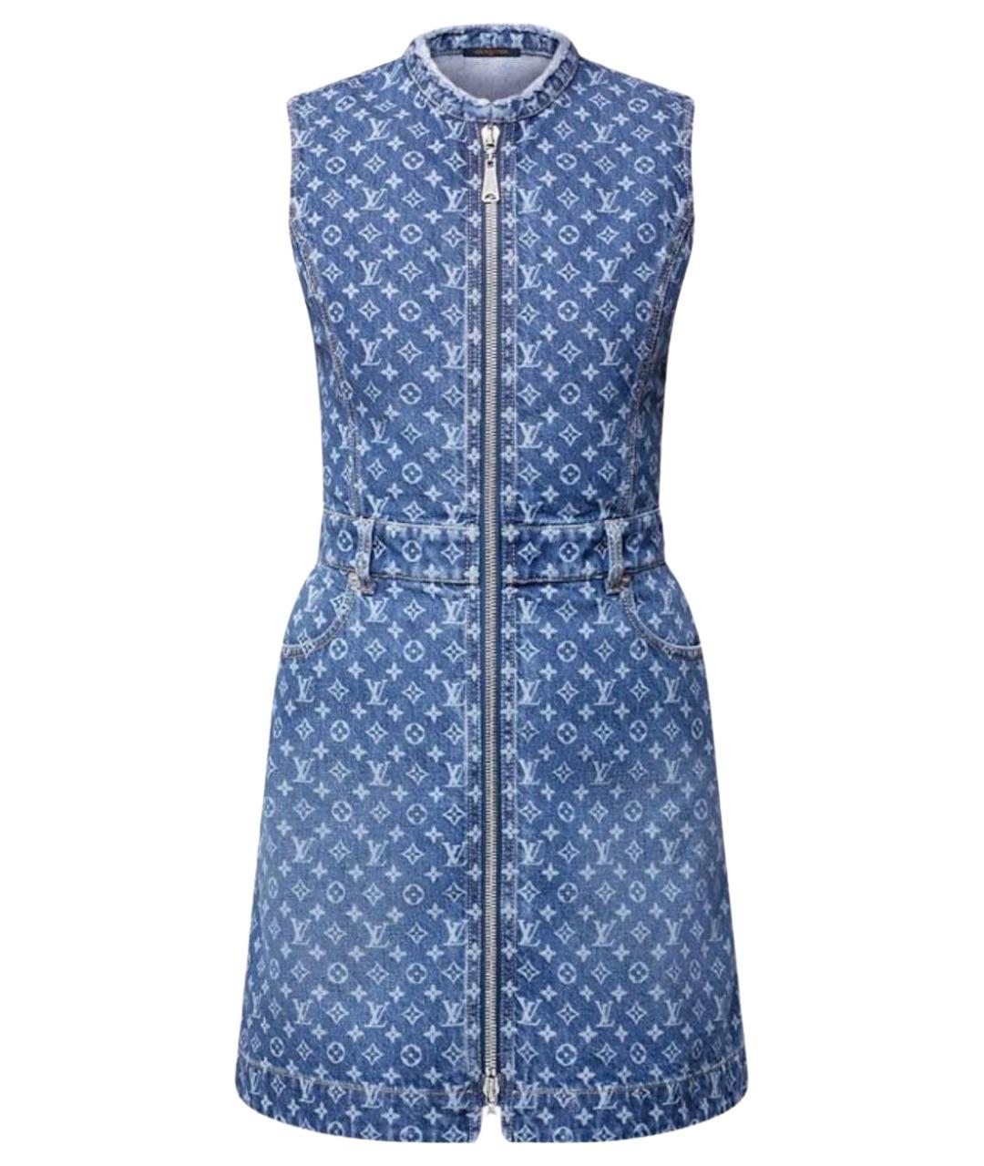 LOUIS VUITTON Синее хлопковое повседневное платье, фото 1