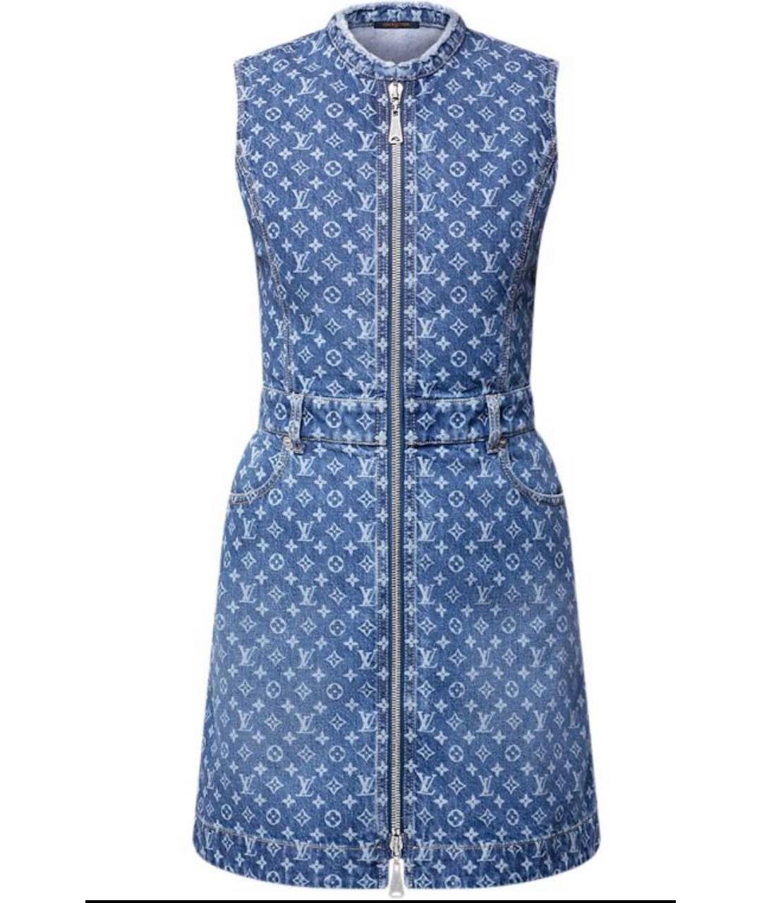 LOUIS VUITTON Синее хлопковое повседневное платье, фото 9