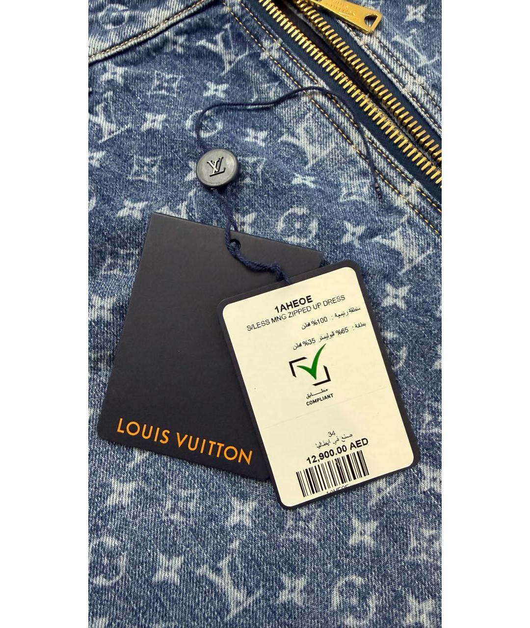 LOUIS VUITTON Синее хлопковое повседневное платье, фото 8