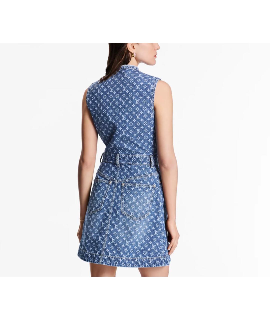 LOUIS VUITTON Синее хлопковое повседневное платье, фото 2