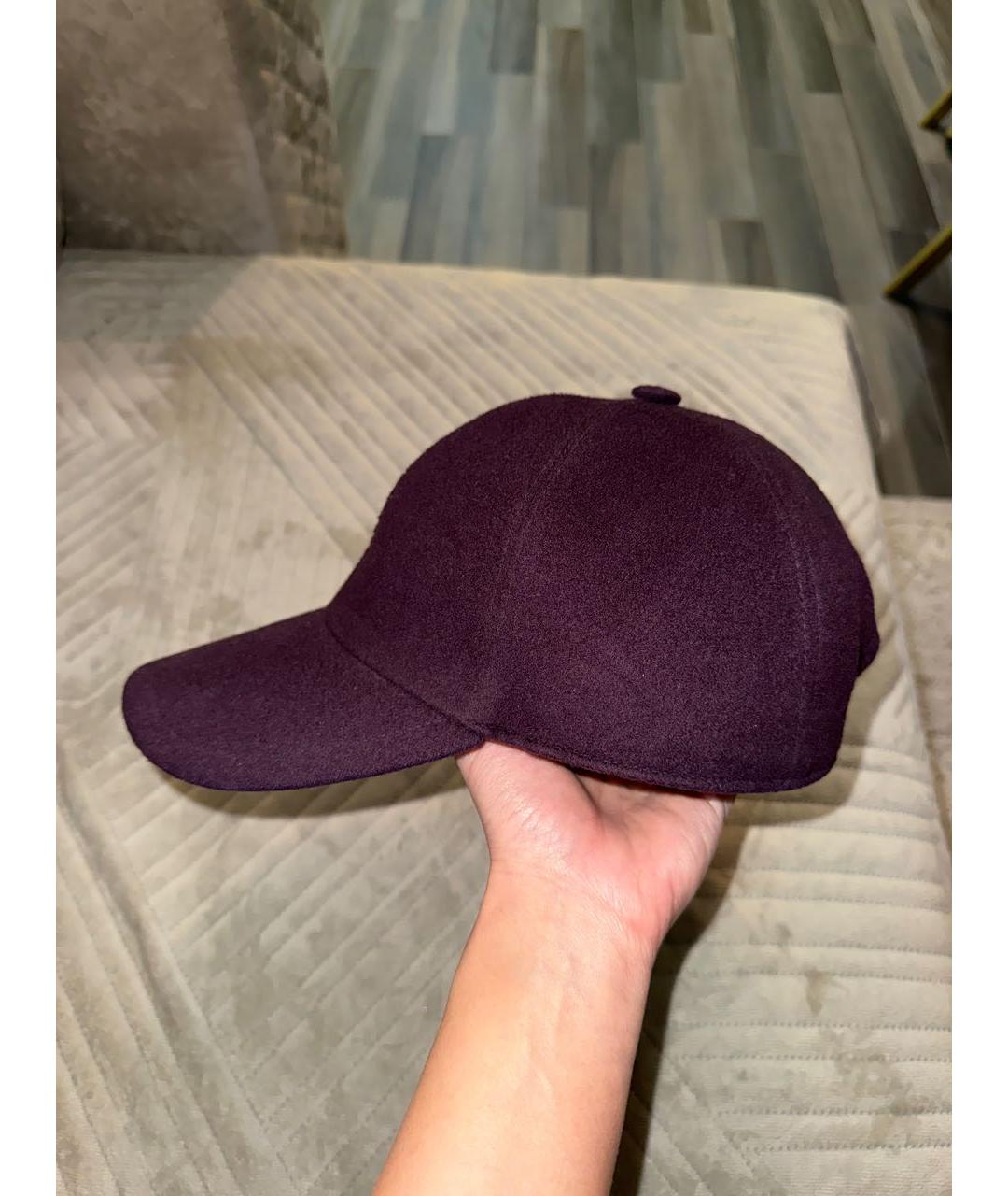 LORO PIANA Фиолетовая шерстяная кепка/бейсболка, фото 4