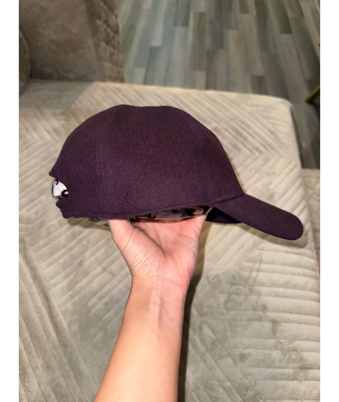 LORO PIANA Фиолетовая шерстяная кепка/бейсболка, фото 3