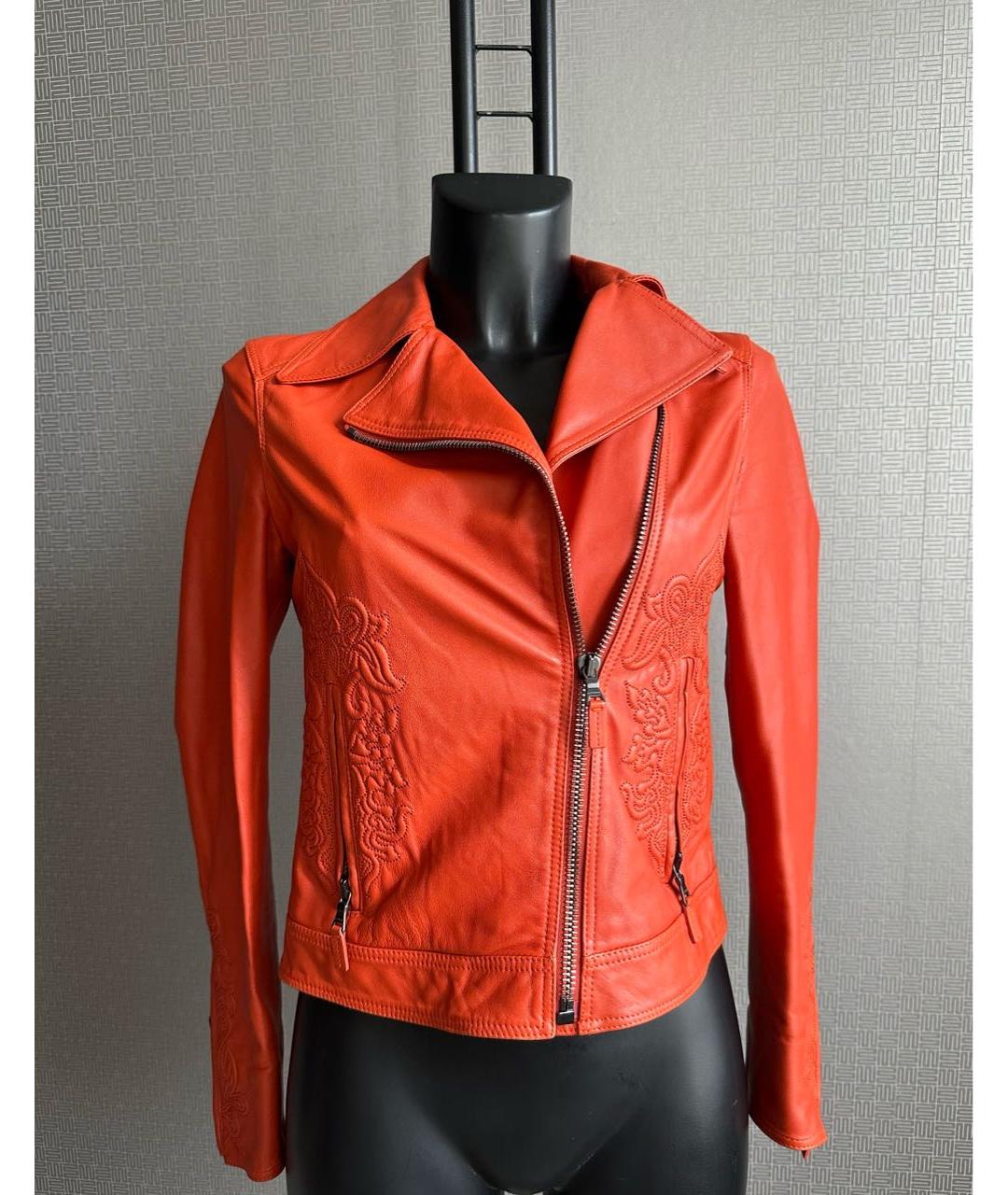 ETRO Оранжевая кожаная куртка, фото 5