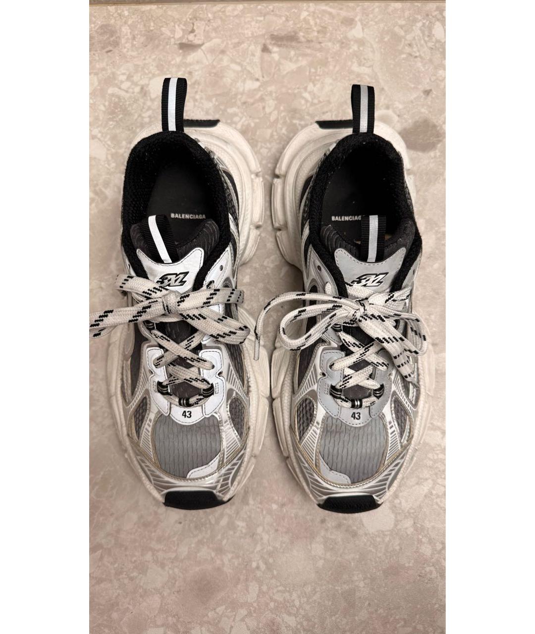 BALENCIAGA Серебряные синтетические низкие кроссовки / кеды, фото 3