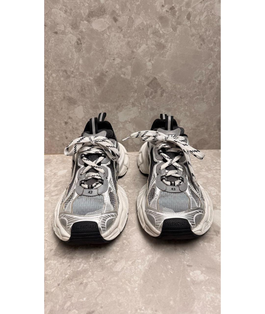 BALENCIAGA Серебряные синтетические низкие кроссовки / кеды, фото 2