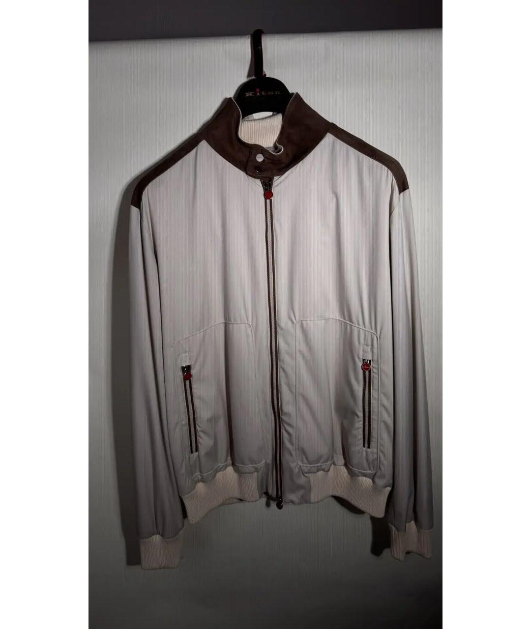 KITON Бежевая полиамидовая куртка, фото 2