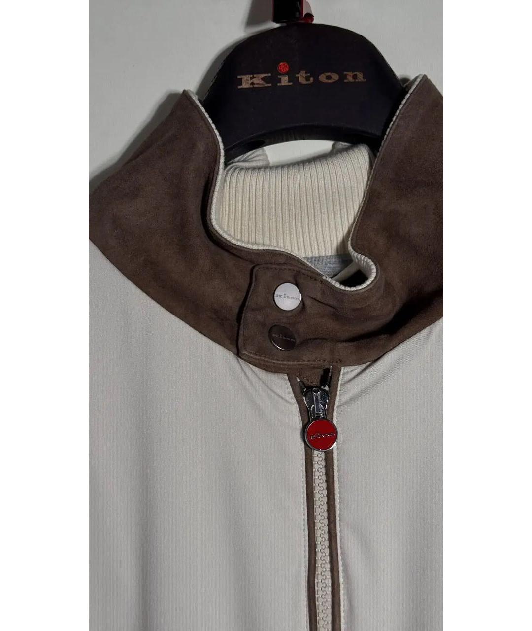 KITON Бежевая полиамидовая куртка, фото 4