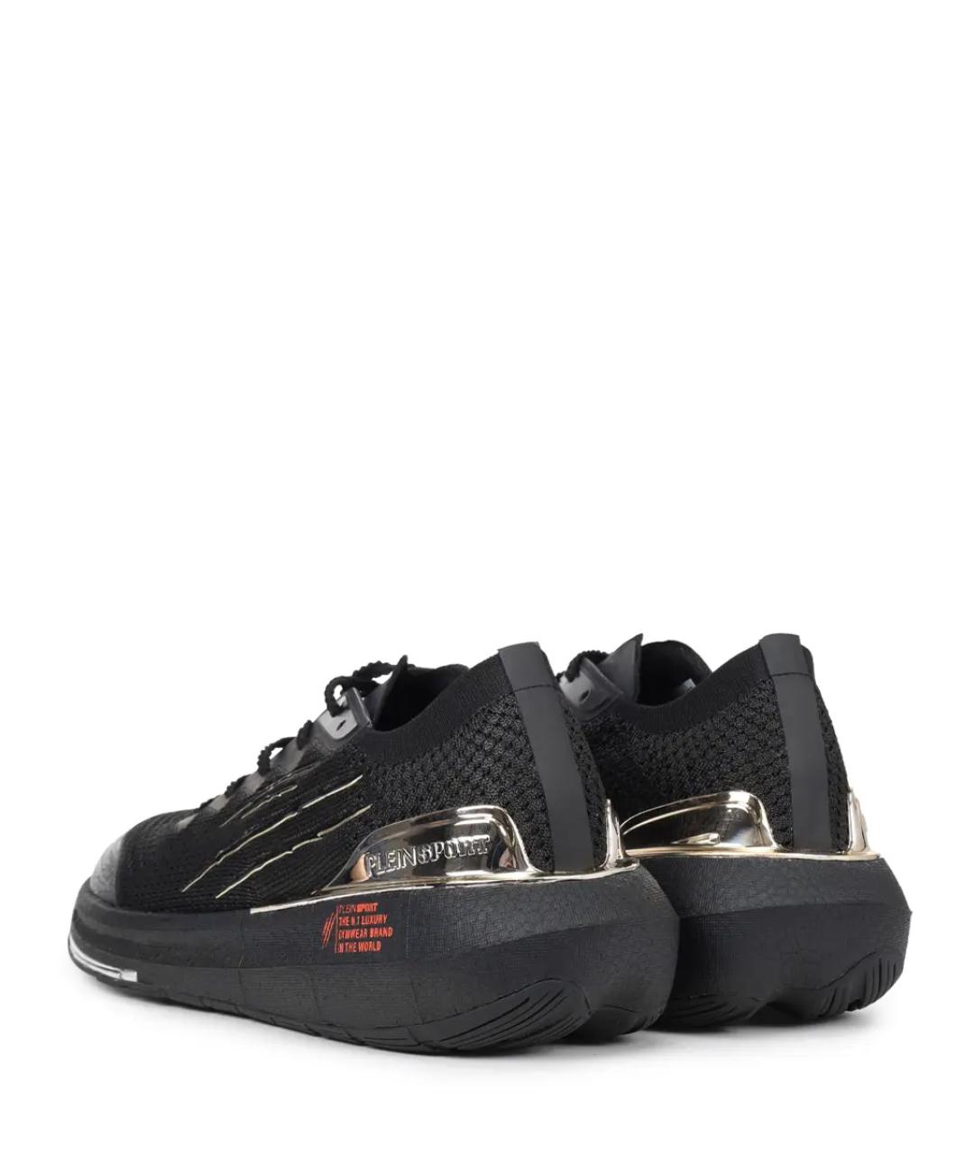 PLEIN SPORT Черные низкие кроссовки / кеды, фото 4