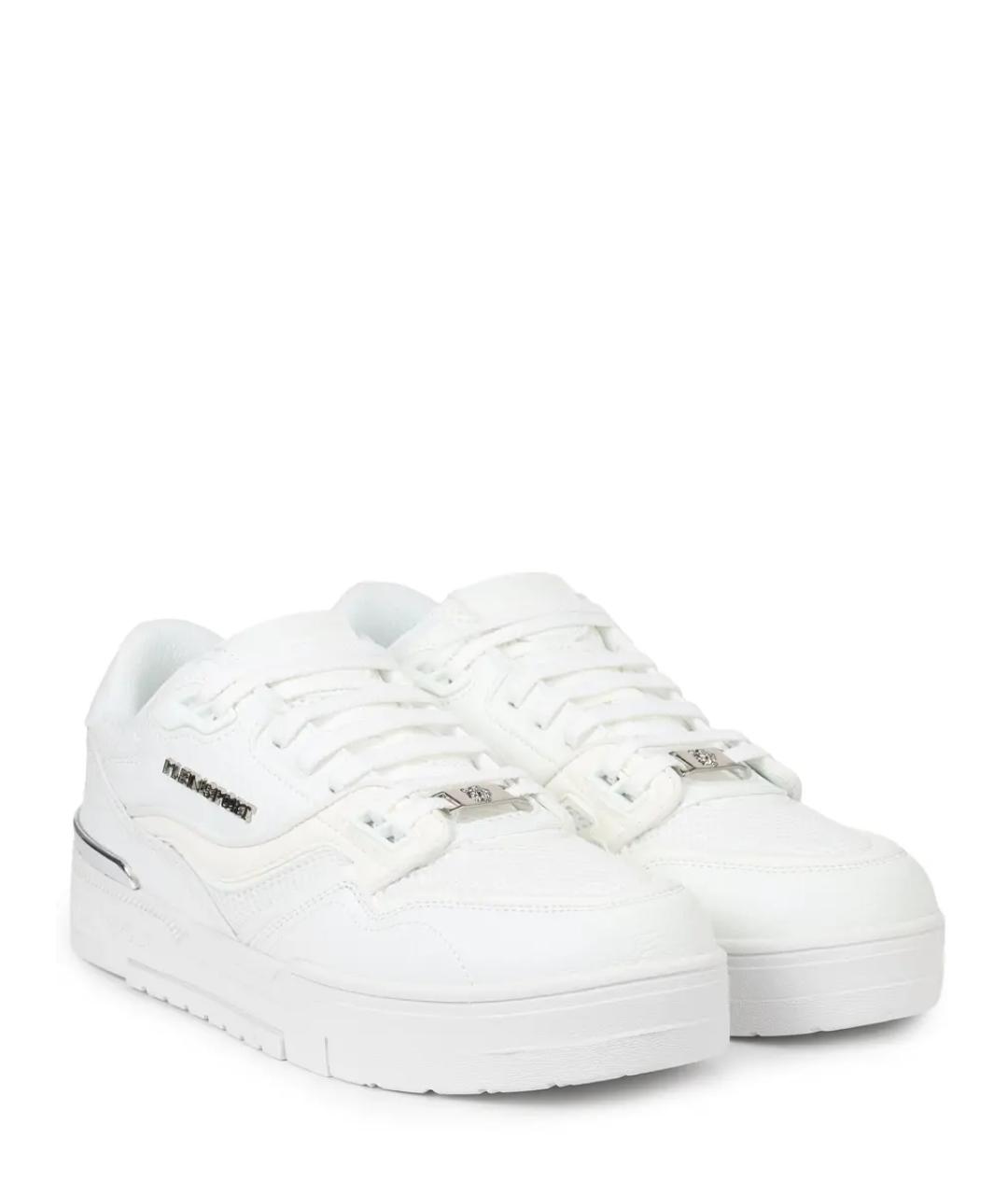 PLEIN SPORT Белые текстильные низкие кроссовки / кеды, фото 2