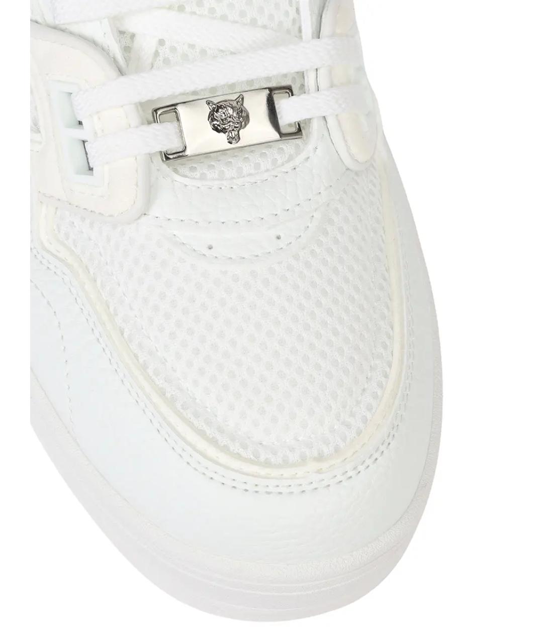 PLEIN SPORT Белые текстильные низкие кроссовки / кеды, фото 5