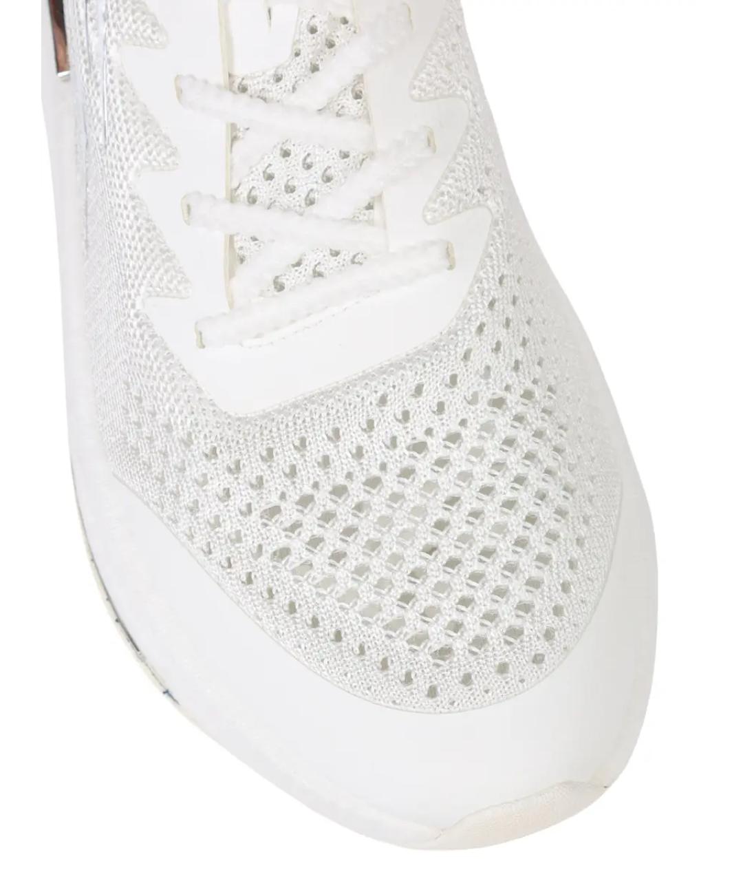 PLEIN SPORT Белые текстильные низкие кроссовки / кеды, фото 5