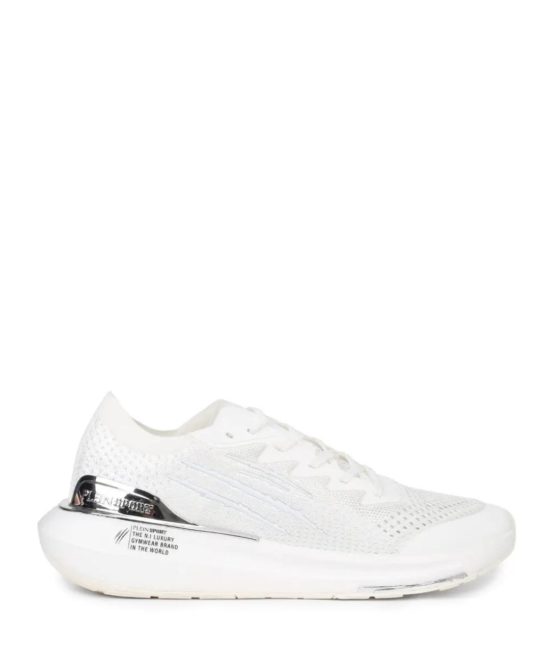 PLEIN SPORT Белые текстильные низкие кроссовки / кеды, фото 1