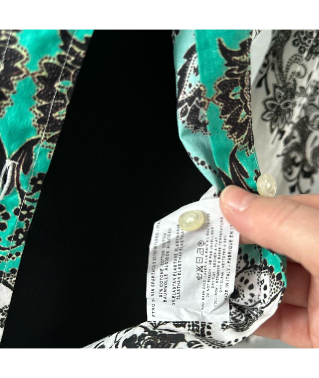 ETRO Зеленая хлопковая рубашка, фото 4