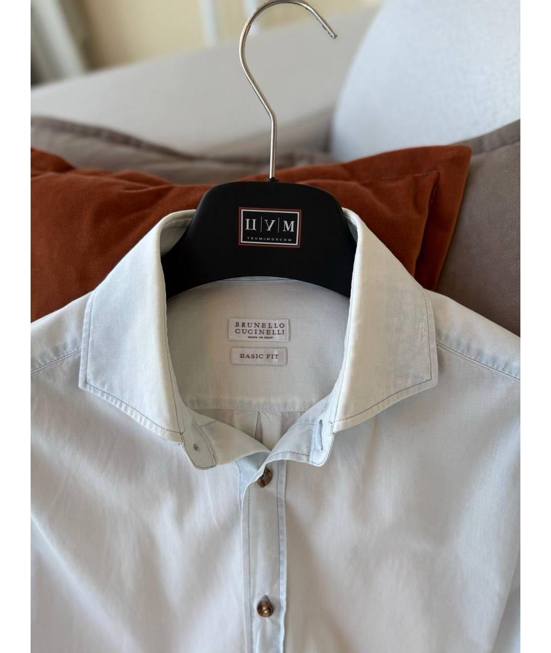 BRUNELLO CUCINELLI Белая кэжуал рубашка, фото 3