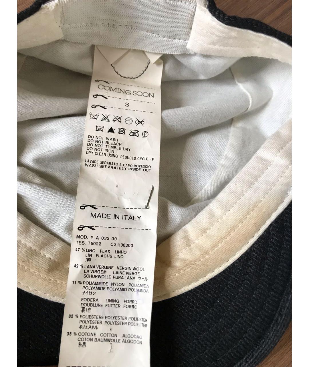 YOHJI YAMAMOTO Черная кепка, фото 6